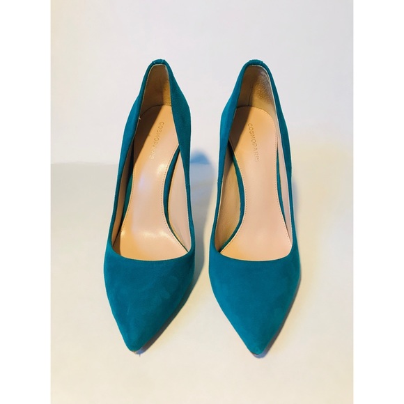 Cosmoparis Turquoise Suede Leather Heel - Picture 4 of 8